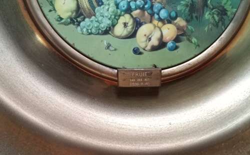 Lovely large vintage 1960s Trafford plaque made in England `Fruits`