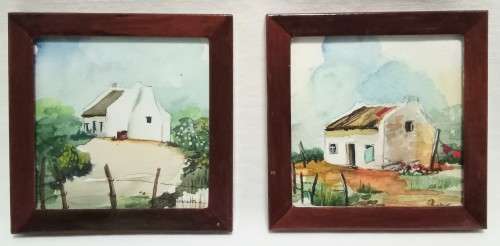 Two Beautiful original miniature watercolor paintings
