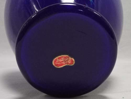 Vintage Balboa blue glass vase