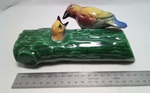 Beautiful vintage Lucia ware birdie wall pocket vase