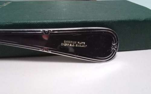 Vintage Chromium plate Sheffield England dessert spoon set
