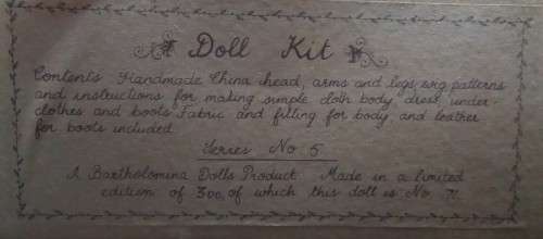 Bartholomina porcelain doll kit, Doll 5