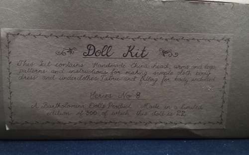 Bartholomina porcelain doll kit, Doll 8