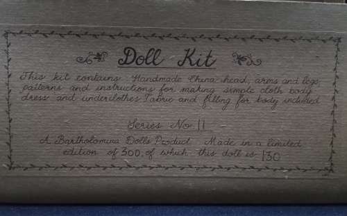 Bartholomina porcelain doll kit, Doll 11