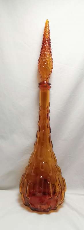 Vintage Italian amber Genie bottle