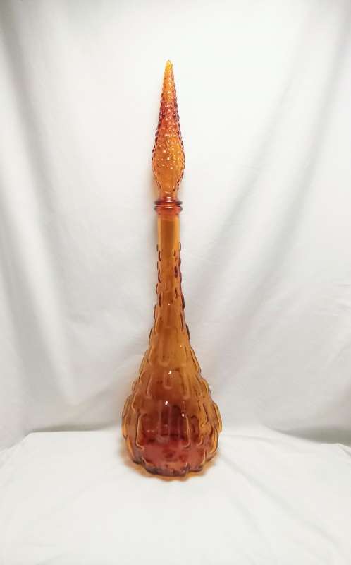Vintage Italian amber Genie bottle