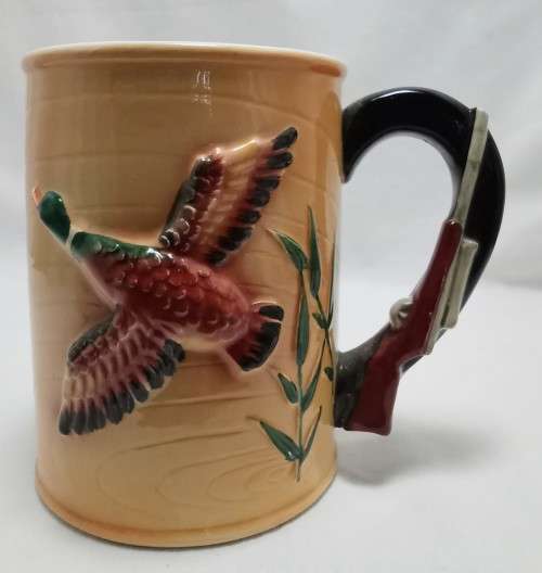 Vintage mug with Mallard duck