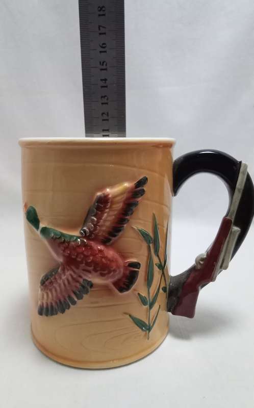Vintage mug with Mallard duck