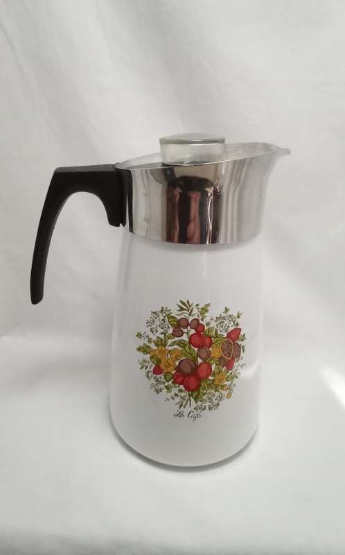 Vintage Corning Ware Spice Of Life Stove Top Le Cafe 10 Cup Coffee Percolator
