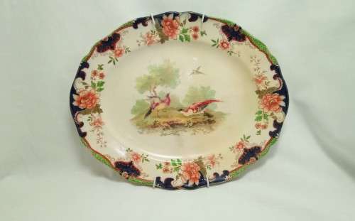 Antique Royal Doulton Temple Exotic Bird Pheasant platter