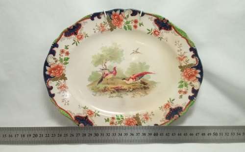 Antique Royal Doulton Temple Exotic Bird Pheasant platter