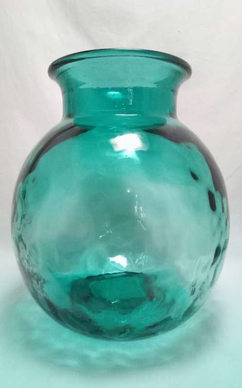 Gorgeous large turquoise recycled glass vase