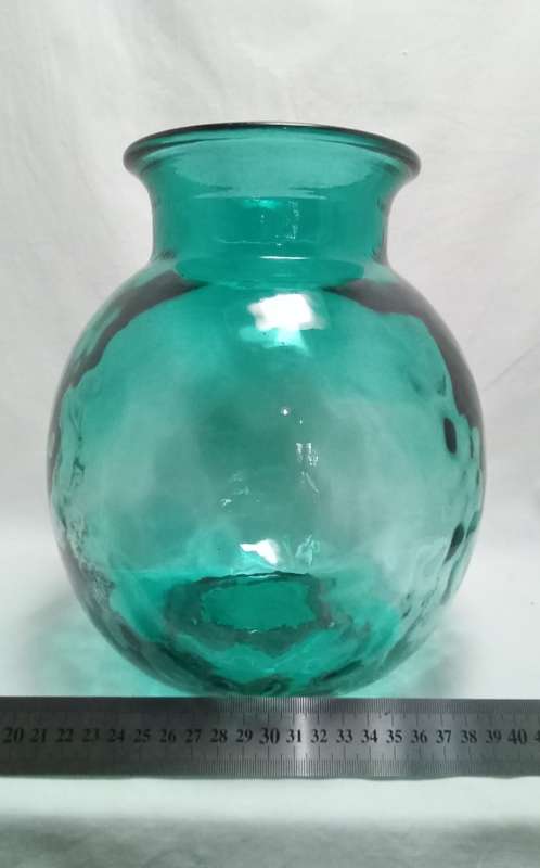 Gorgeous large turquoise recycled glass vase