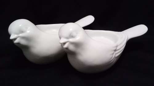 Very cute pair of snow white birdie candle holders