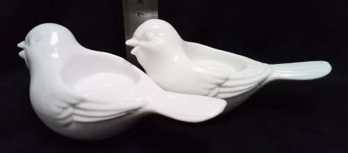 Very cute pair of snow white birdie candle holders