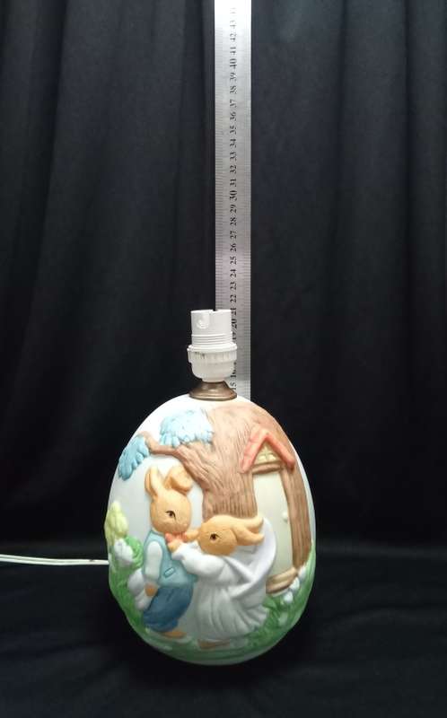 Vintage Bisque porcelain bunny lamp base