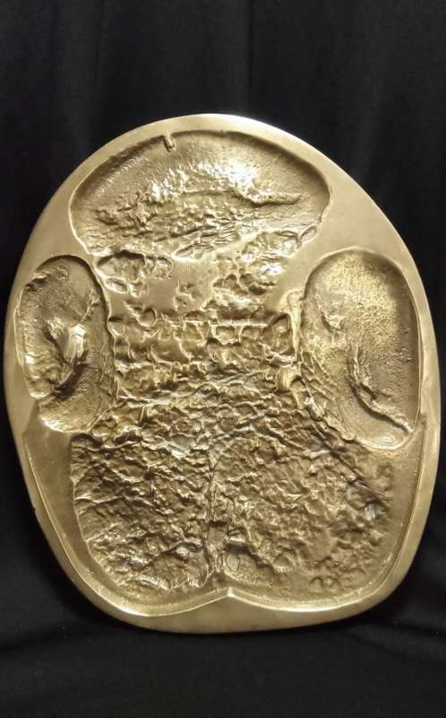 Brass Rhino spoor from the registered collection of the B.W. Genis animal foot prints 1980
