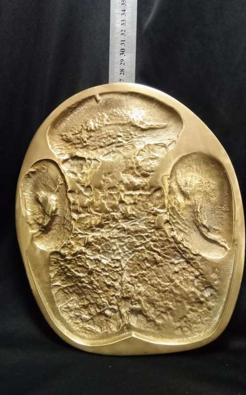 Brass Rhino spoor from the registered collection of the B.W. Genis animal foot prints 1980