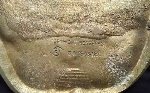Brass Rhino spoor from the registered collection of the B.W. Genis animal foot prints 1980