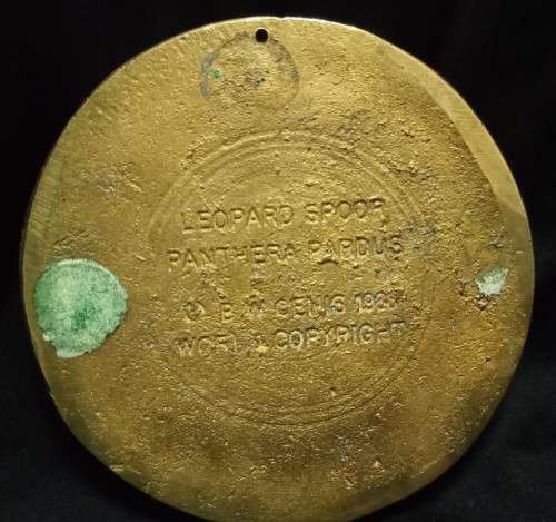 Brass Leopard spoor from the registered collection of the B.W. Genis animal foot prints 1980`s