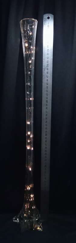 Vintage tall thin JM Studio clear glass art vase  - 60cm