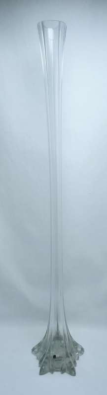 Vintage tall thin JM Studio clear glass art vase  - 60cm