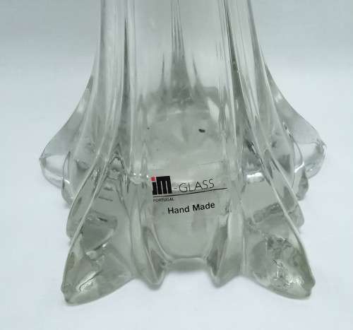 Vintage tall thin JM Studio clear glass art vase  - 60cm