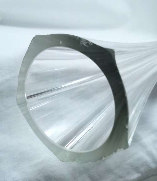 Vintage tall thin JM Studio clear glass art vase  - 60cm