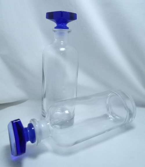Vintage Bormioli Rocco Ibisco Decanter pair - made in Italy