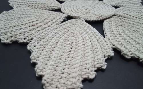 Three crocheted vintage round doily/placemats