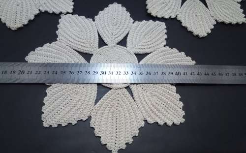 Three crocheted vintage round doily/placemats