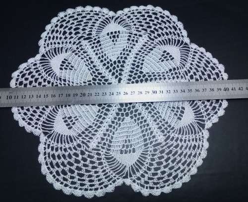 Losely crocheted vintage doily - white
