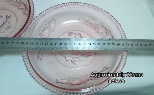 Two beautiful vintage Indonesian glass bowls with koi fish