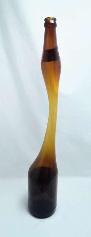 Most unusual vintage Black Label Stretched glass bottle