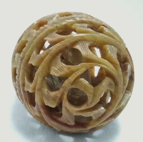 Hand Carved Soapstone Egg With Bird Inside