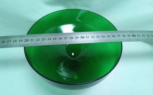 Magnificent vintage green glass footed bowl