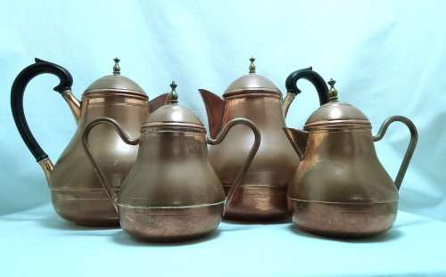 Magnificent vintage copper tea/coffee set