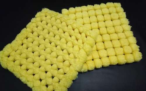 Lovely bright yellow vintage handmade woolen potholders