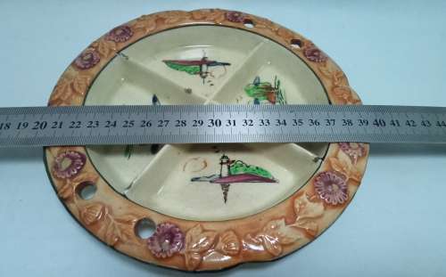 1920-1930 Hotta Yu Shoten DIVIDED PLATE Japan Majolica