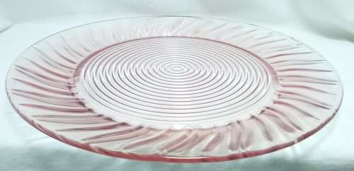 Lovely large vintage pink glass plate