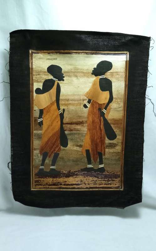 James Kagara inlaid artwork African scene 2