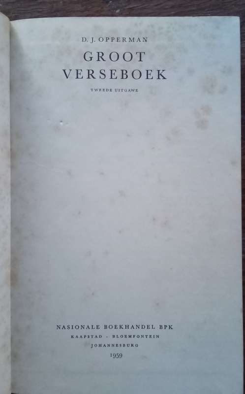 Groot Verseboek - DJ Opperman