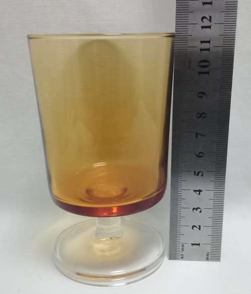 Set of 10 French J.G. Durand Arcoroc Amber Cordial Glasses