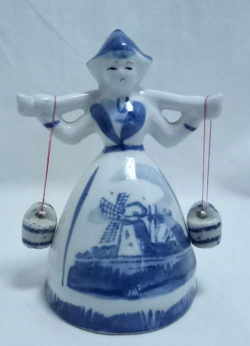 Lovely vintage Delft milk maid bell