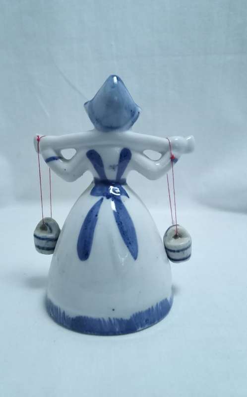 Lovely vintage Delft milk maid bell