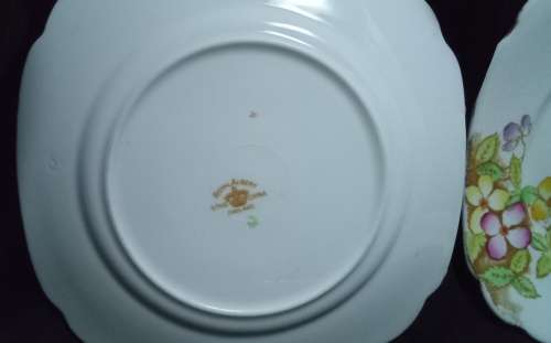 Four charming vintage Royal Albert side plates `Clematis` design