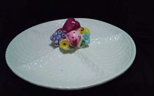 Absolutely gorgeous vintage Balboa platter with toothpick holder centre