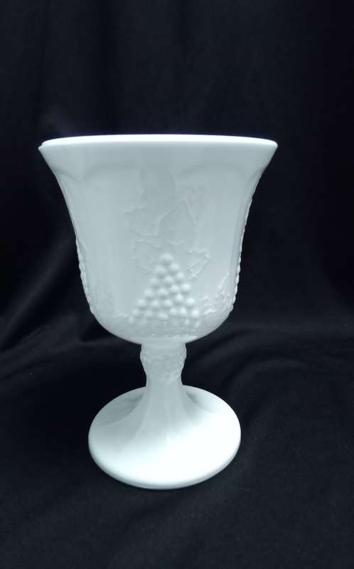 Colony harvest grape milk glass goblet