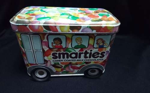 Cutest vintage Smartie bus tin