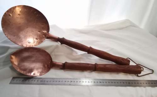 Two Vintage copper handmade spoons